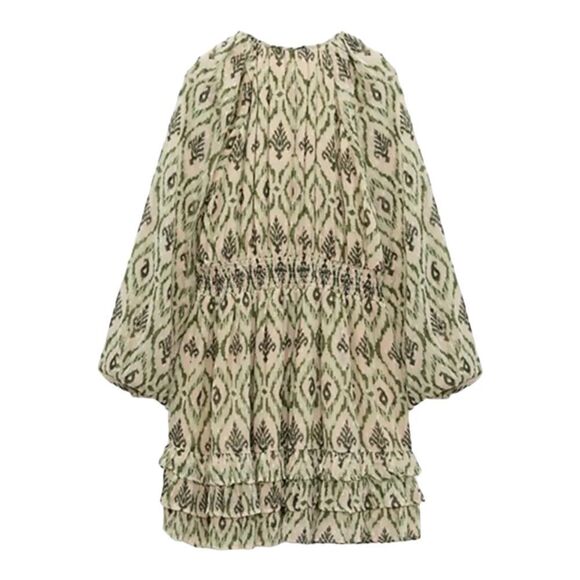 ZARA | Green | PRINTED SWISS DOT DRESS - Picture 2 of 9